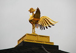 Phoenix on top of Kinkaku-ji temple in Japan