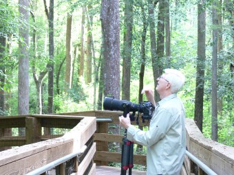 Caught Dan on the Boardwalk trying to find a bird