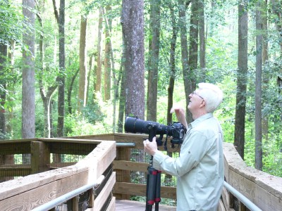 Caught Dan on the Boardwalk trying to find a bird