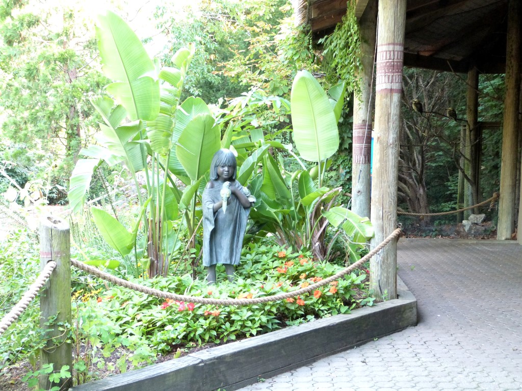 Statue at the entrance to the Wings of the World exhibit.