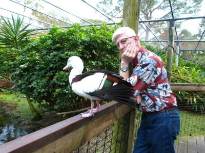 Dan and a Radjah Duck Brevard Zoo
