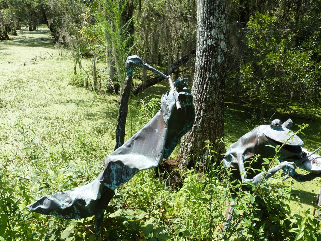Heron Playing Flute Swamp Magnolia Plantation by Lee
