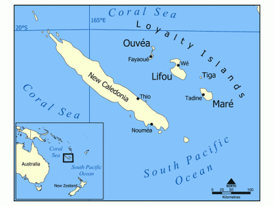 Map of Lifou - New Caledonia