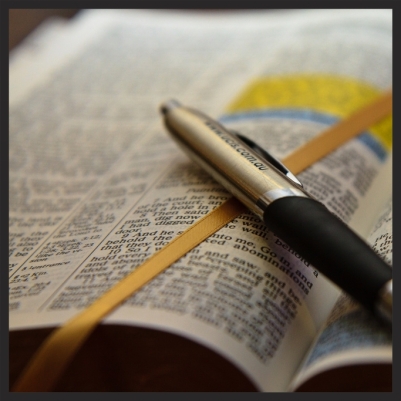 Open Bible with Pen for Studying ©WikiC
