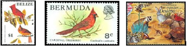 Cardinal Country Stamps