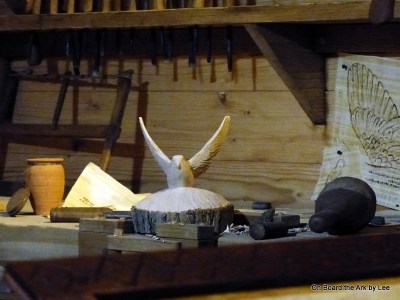 Bird being carved in Workshop